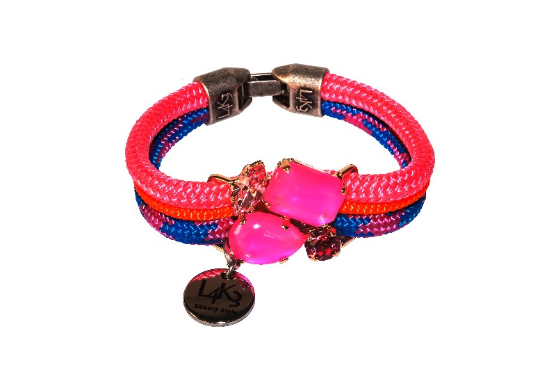 Bracciale in corda L4k3, CRISTAL FLORENCE ROSA