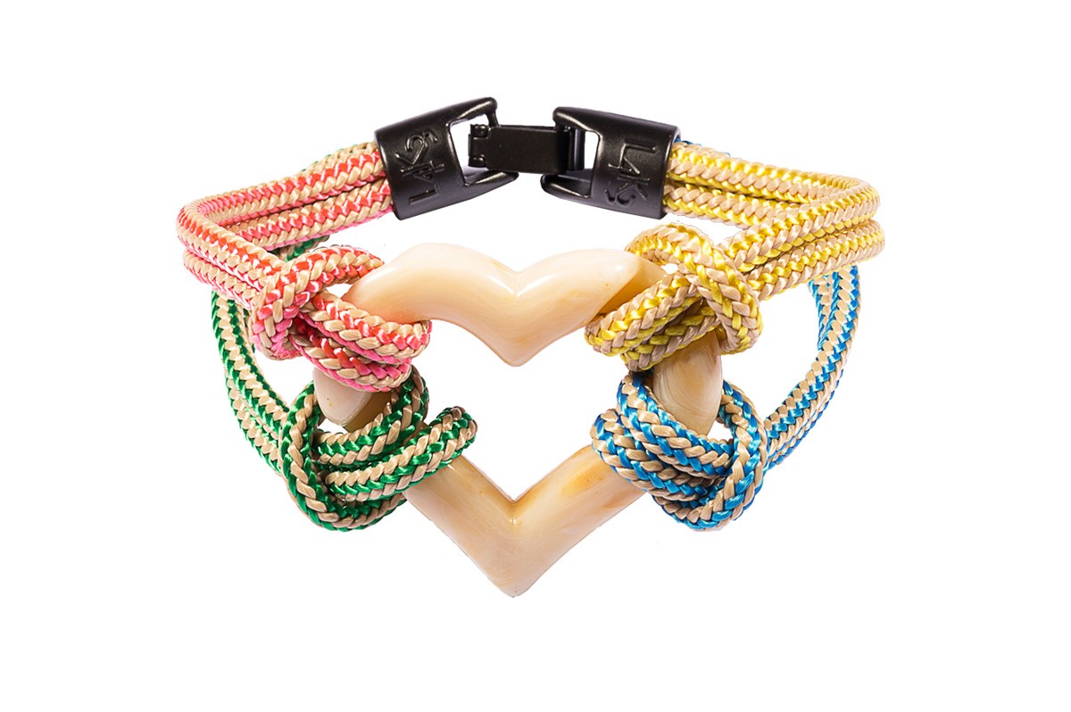 Bracciale CUORI E CORDE 02-AVORIO