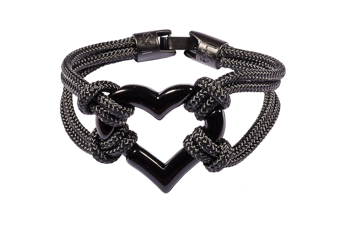Bracciale CUORI E CORDE 01-NERO