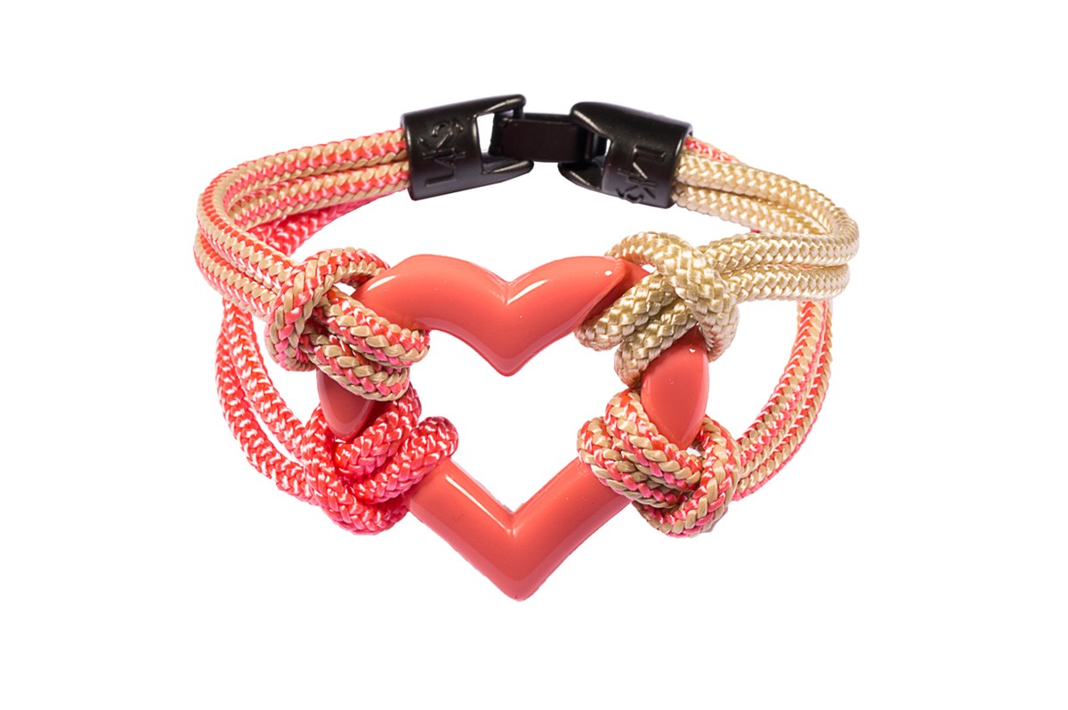 Bracciale CUORI E CORDE 04-ROSA