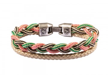 Bracciale CANAPINO 05-NERO ROSSO VERDE