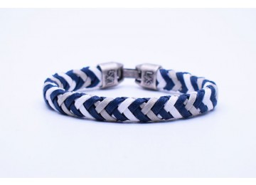 CUOIO 02 - Blue Navy / SIlver - Bianco