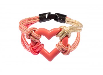 Bracciale CUORI E CORDE 04-ROSA